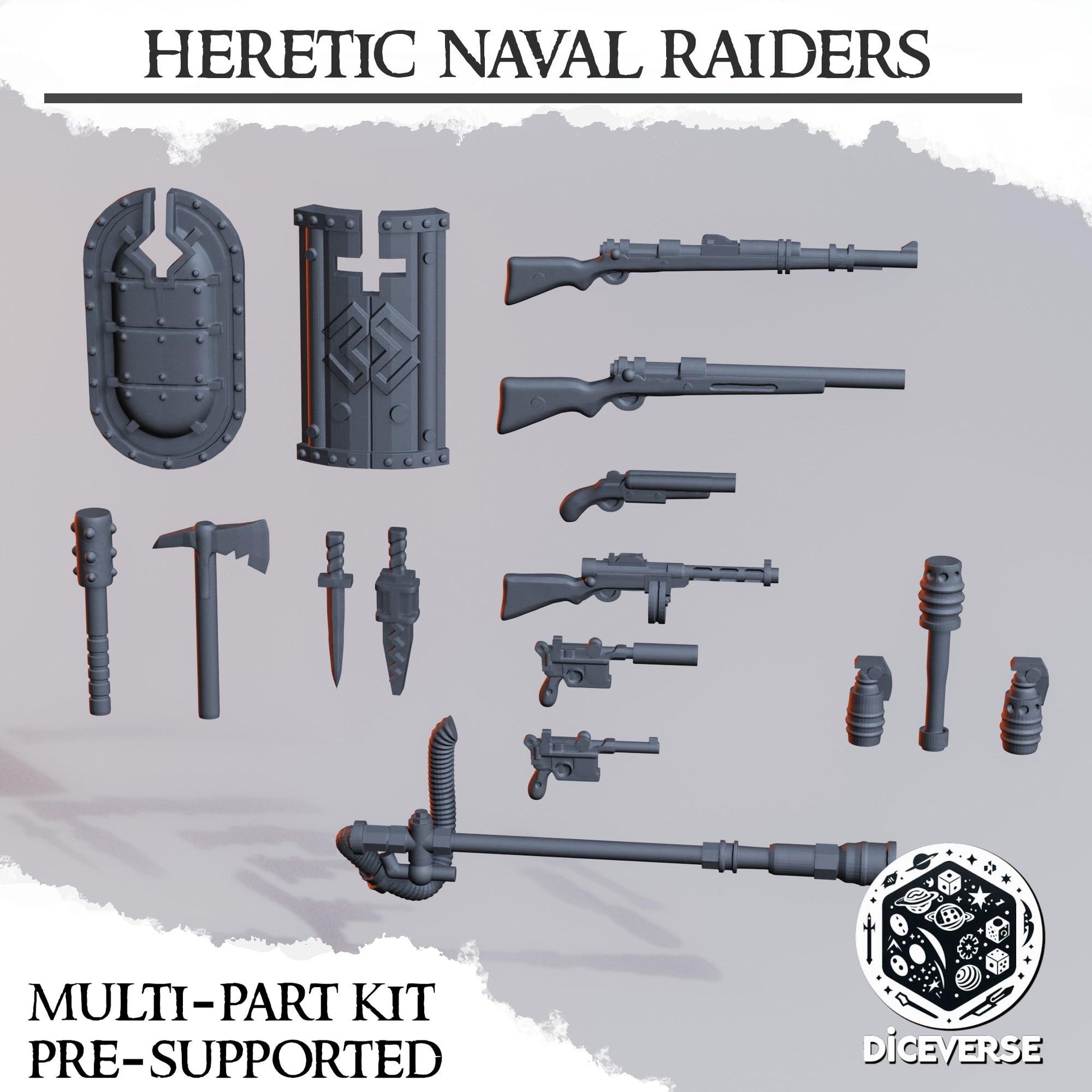 Heretic Naval Raiders | Wargaming | Tabletop | 3D printed miniature | Trench Crusade compatible |" Pilgrim