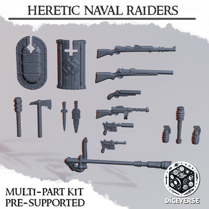 Heretic Naval Raiders | Wargaming | Tabletop | 3D printed miniature | Trench Crusade compatible |" Pilgrim