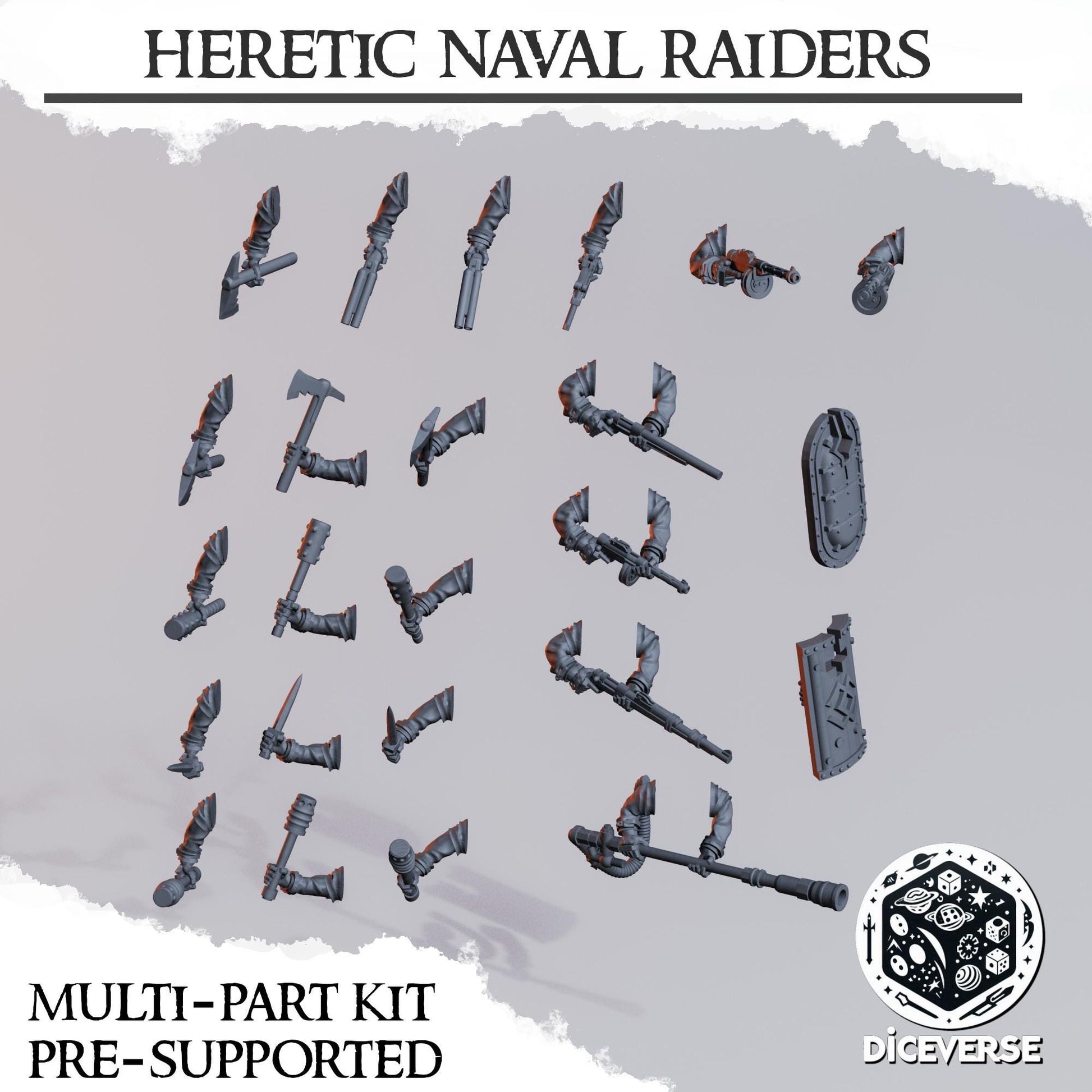 Heretic Naval Raiders | Wargaming | Tabletop | 3D printed miniature | Trench Crusade compatible |" Pilgrim