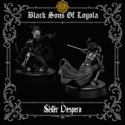 Sister Vespera | Proxy Realms Gaming | Wargaming | Tabletop | 3D printed miniature | Trench Crusade compatible | Pilgrim