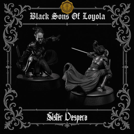 Sister Vespera | Proxy Realms Gaming | Wargaming | Tabletop | 3D printed miniature | Trench Crusade compatible | Pilgrim