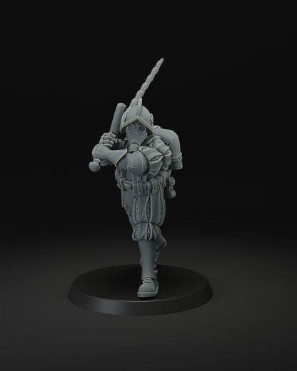 Papal Greatswordman | JK Remo | Wargaming | Tabletop | 3D printed miniature | Trench Crusade compatible | Pilgrim