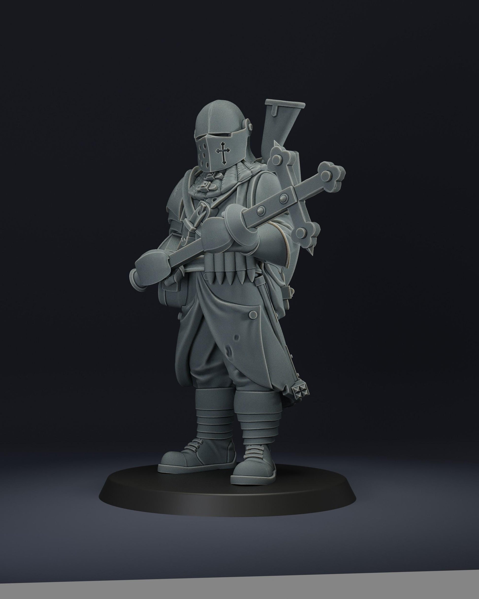 Trench Soldier with cross-maul | Wargaming | Tabletop | 3D printed miniature | Trench Crusade compatible | Pilgrim
