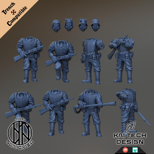 Heretics - Troopers | Wargaming | Tabletop | 3D printed miniature | Trench Crusade compatible | Pilgrim
