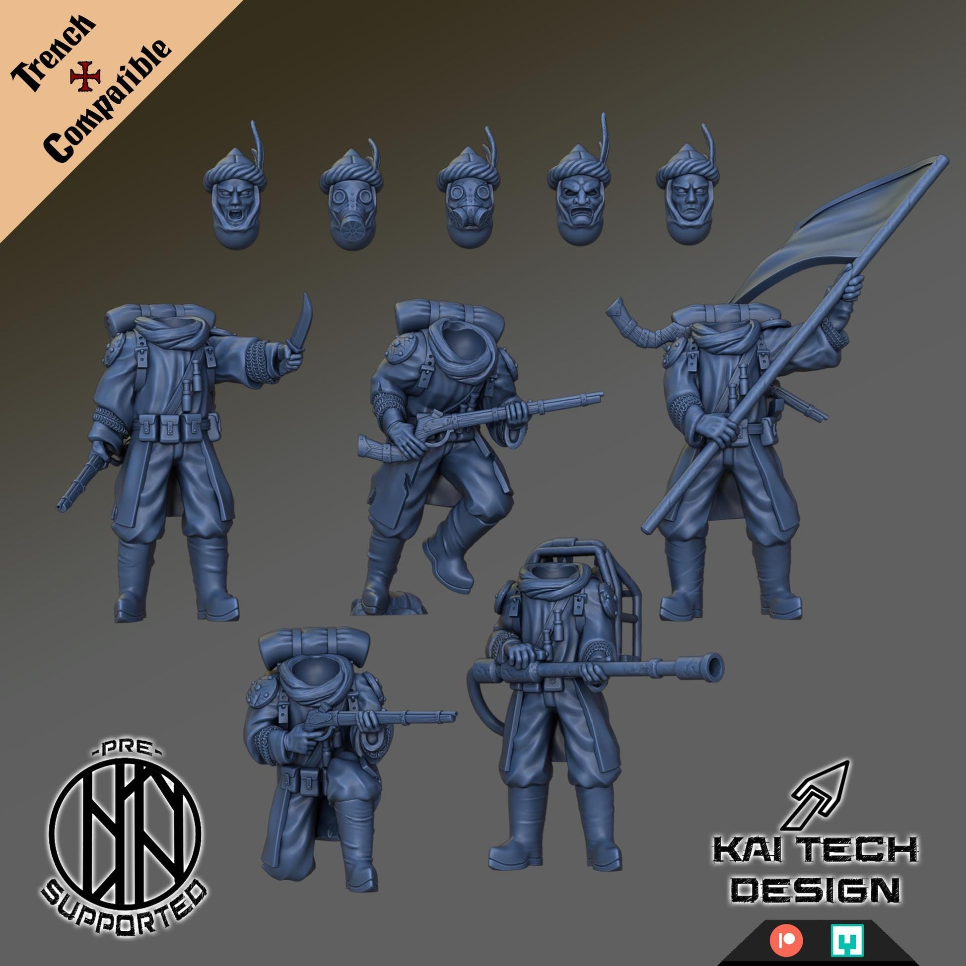 Sultanate - Azebs | Wargaming | Tabletop | 3D printed miniature | Trench Crusade compatible | Pilgrim