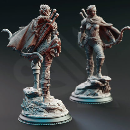 Elf Hellspawn Hunter Ranger - Virana | 3D printed miniature | Tabletop Games | Dungeons and Dragons | Wargaming