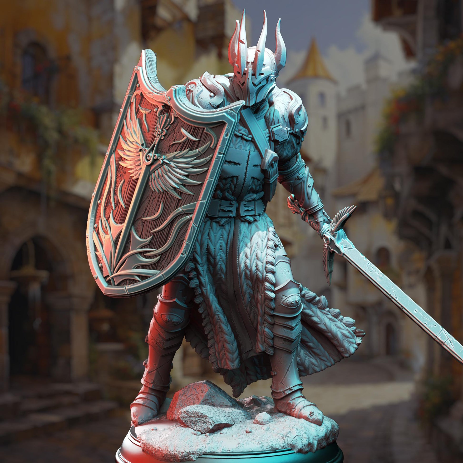 Divine Paladin of Conquest - Caedes | 3D printed miniature | Tabletop Games | Dungeons and Dragons | Wargaming