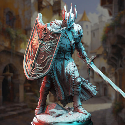 Divine Paladin of Conquest - Caedes | 3D printed miniature | Tabletop Games | Dungeons and Dragons | Wargaming