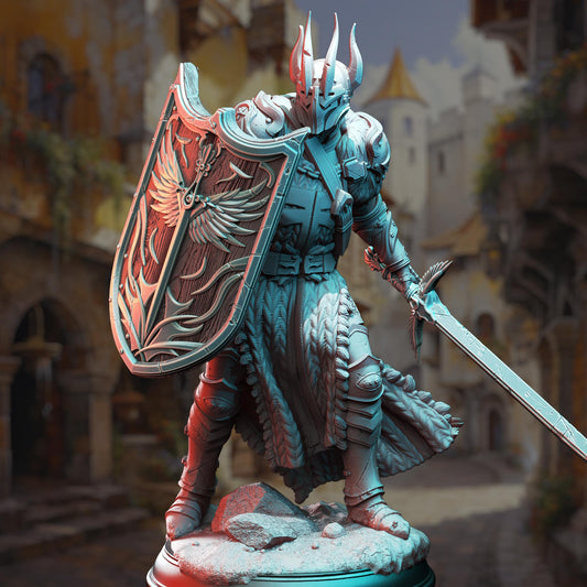 Divine Paladin of Conquest - Caedes | 3D printed miniature | Tabletop Games | Dungeons and Dragons | Wargaming