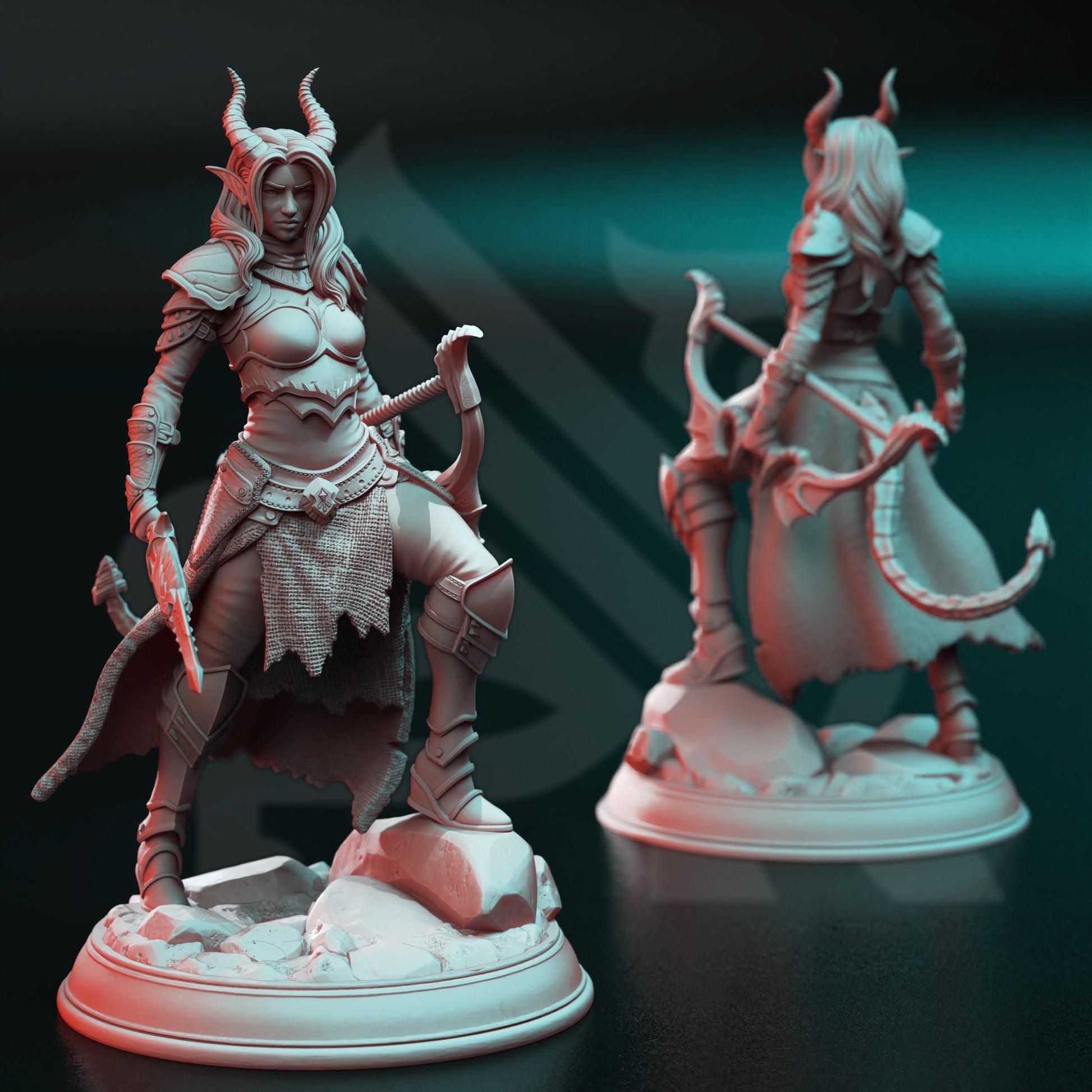 Tiefling Horizon Walker Ranger - Elkava | 3D printed miniature | Tabletop Games | Dungeons and Dragons | Wargaming
