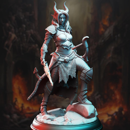 Tiefling Horizon Walker Ranger - Elkava | 3D printed miniature | Tabletop Games | Dungeons and Dragons | Wargaming