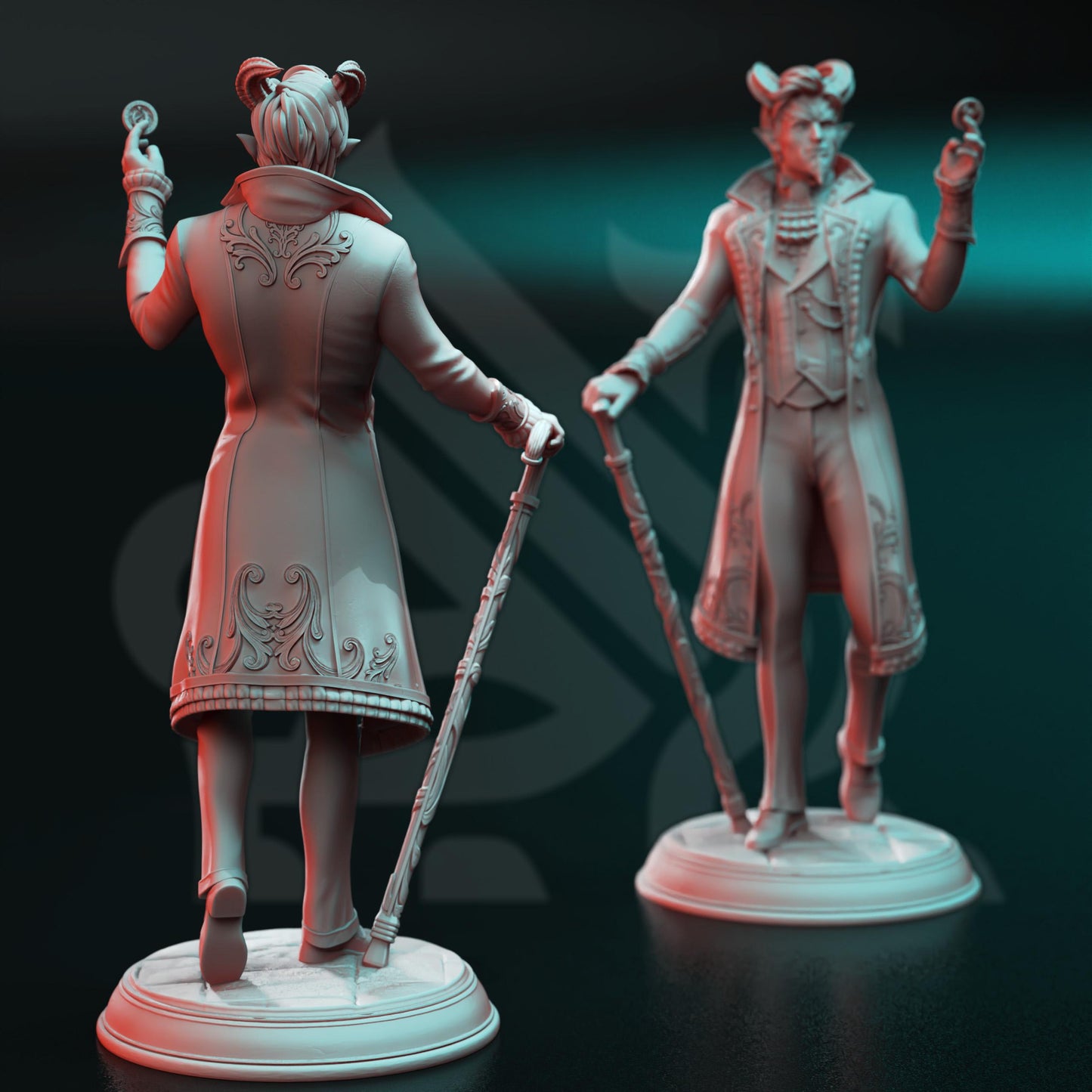 Tiefling Devil Dealer Xarvir | Painting | 3D printed miniature | Tabletop Games | Dungeons and Dragons | Wargaming