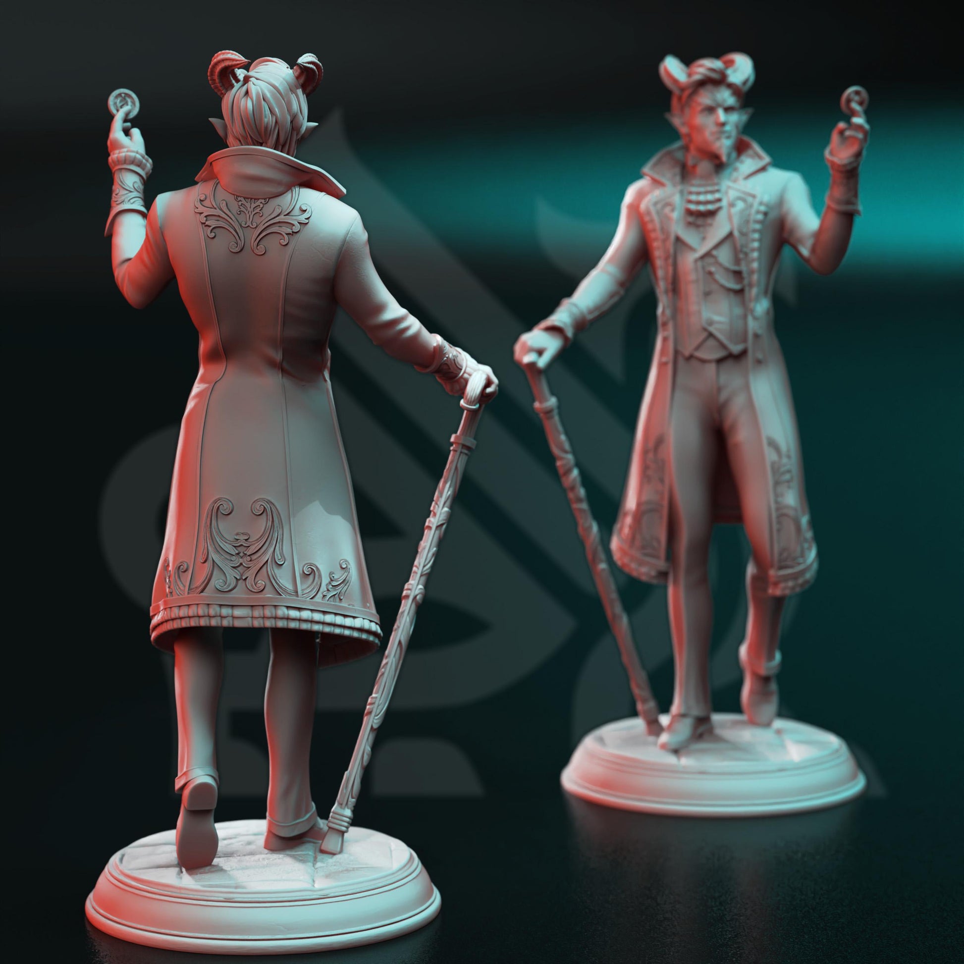 Tiefling Devil Dealer Xarvir | Painting | 3D printed miniature | Tabletop Games | Dungeons and Dragons | Wargaming