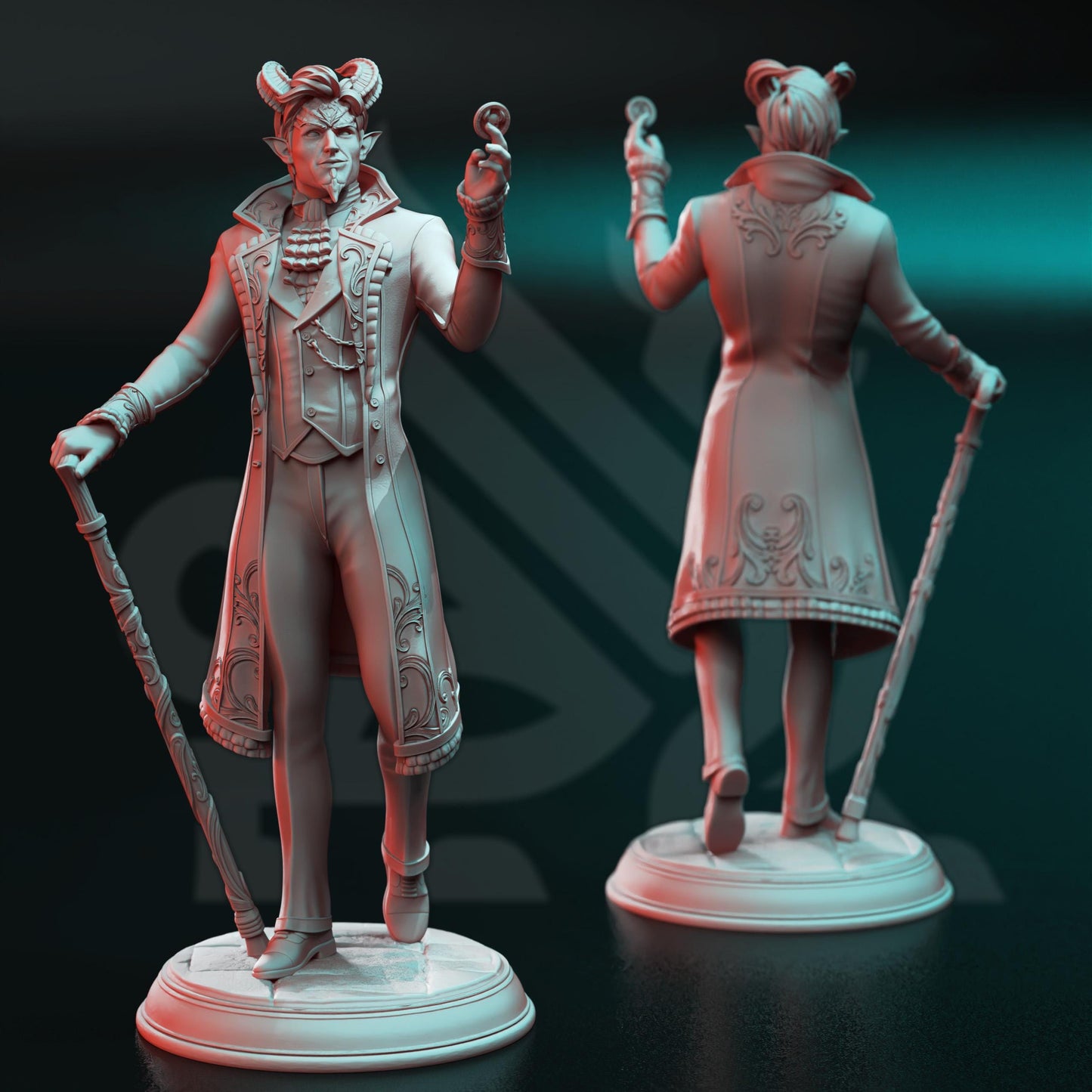 Tiefling Devil Dealer Xarvir | Painting | 3D printed miniature | Tabletop Games | Dungeons and Dragons | Wargaming