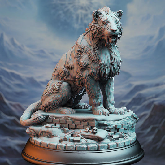 Giant Sabertooth Tiger - Sabka | 3D printed miniature | Tabletop Games | Dungeons and Dragons | Wargaming