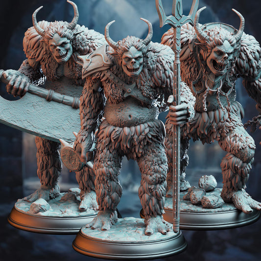 Snow Trolls - Tulva Drolls | 3D printed miniature | Tabletop Games | Dungeons and Dragons | Wargaming