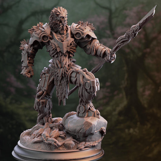 Warforged Druid - Myrion Stoneheart | 3D printed miniature | Tabletop Games | Dungeons and Dragons | Wargaming