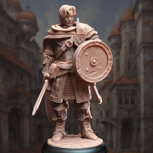 Male Human Figther Arion Midrun | Painting | 3D printed | D&D | Dungeons and Dragons | Gift | RPG | Tabletop | Wargaming | 32mm | DM Stash