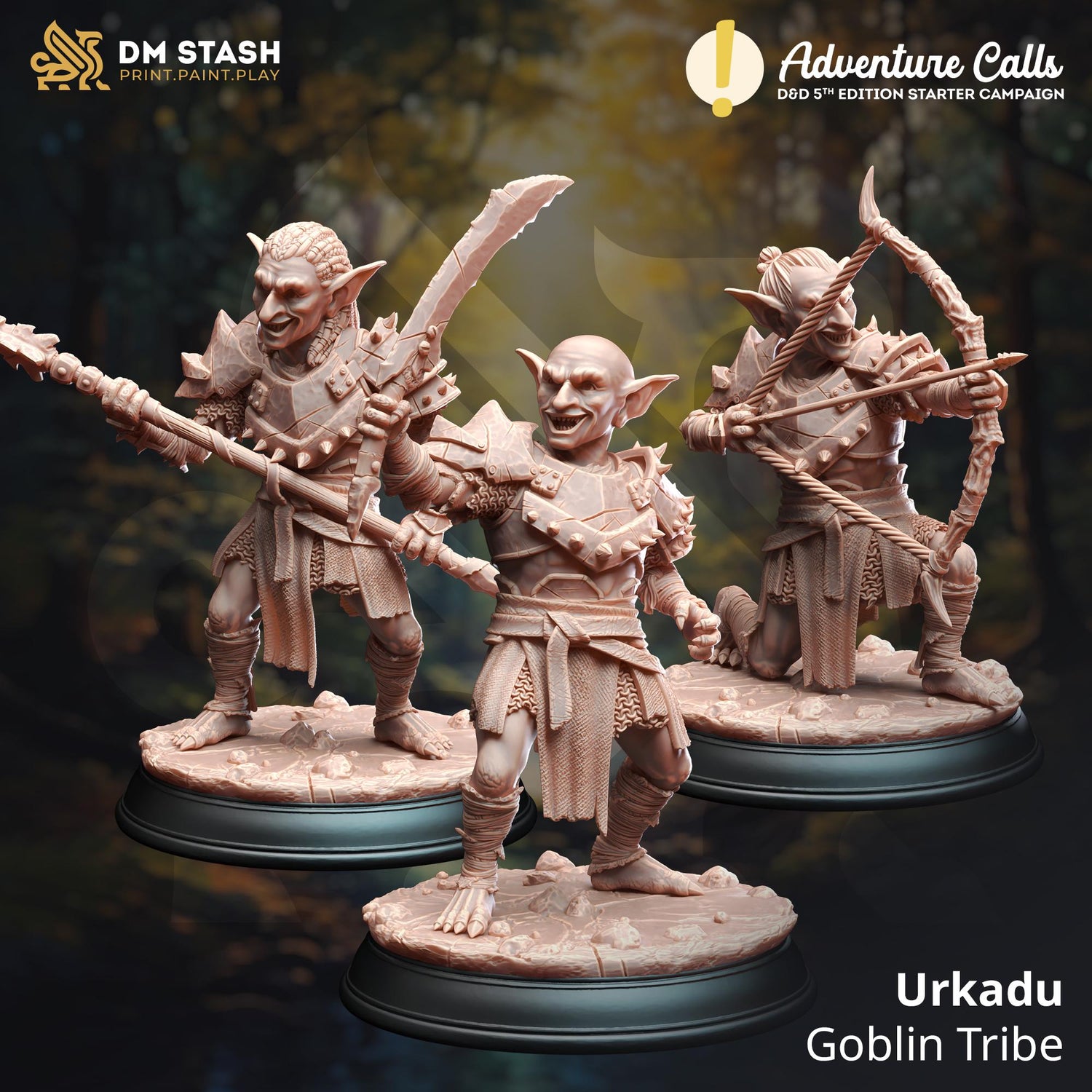 Goblin Figther -Urkadu Goblin Tribe | Painting | 3D printed | D&D | Dungeons and Dragons Gift | RPG | Tabletop | Wargaming | 32mm | DM Stash