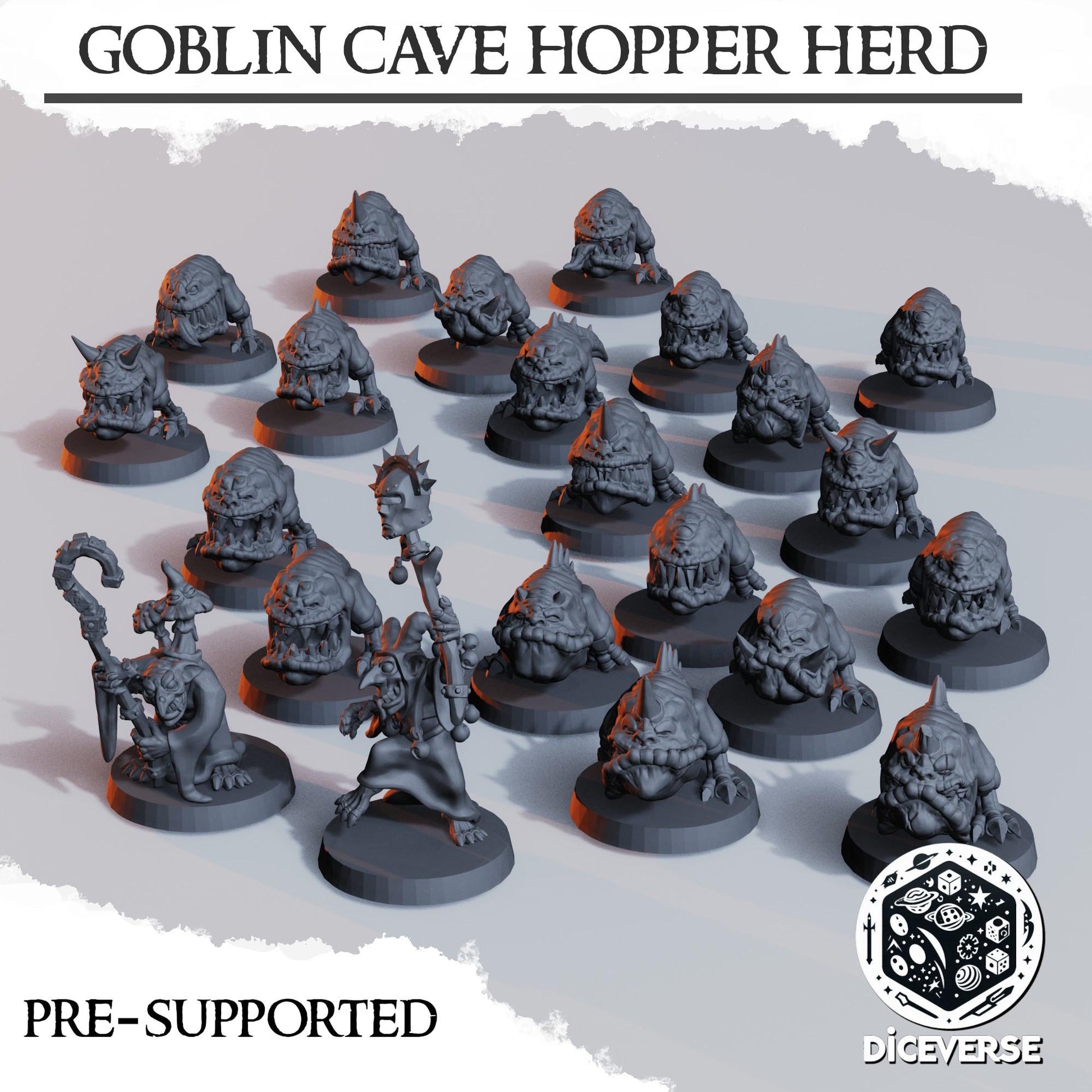 Goblin Cavehopper Herd | Wargaming | Tabletop | 3D printed miniature | Trench Crusade compatible |" Pilgrim