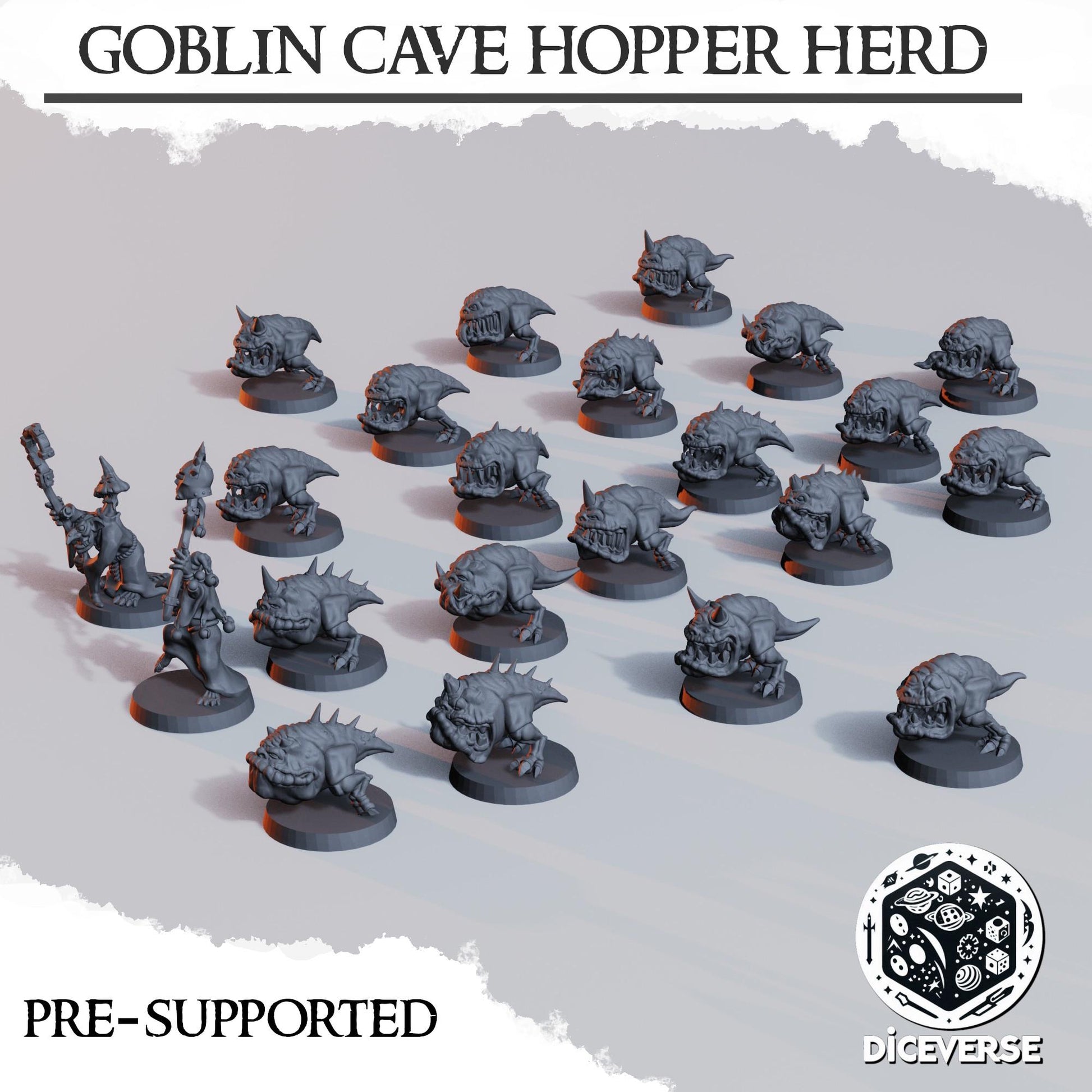 Goblin Cavehopper Herd | Wargaming | Tabletop | 3D printed miniature | Trench Crusade compatible |" Pilgrim