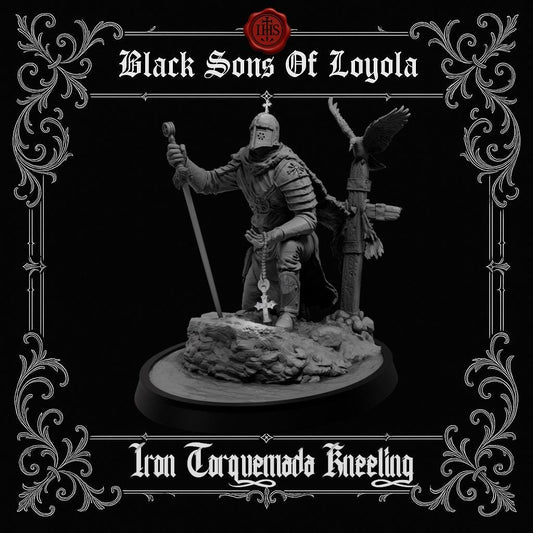 Iron Torquemada Kneeling | Proxy Realms Gaming | Wargaming | Tabletop | 3D printed miniature | Trench Crusade compatible | Pilgrim