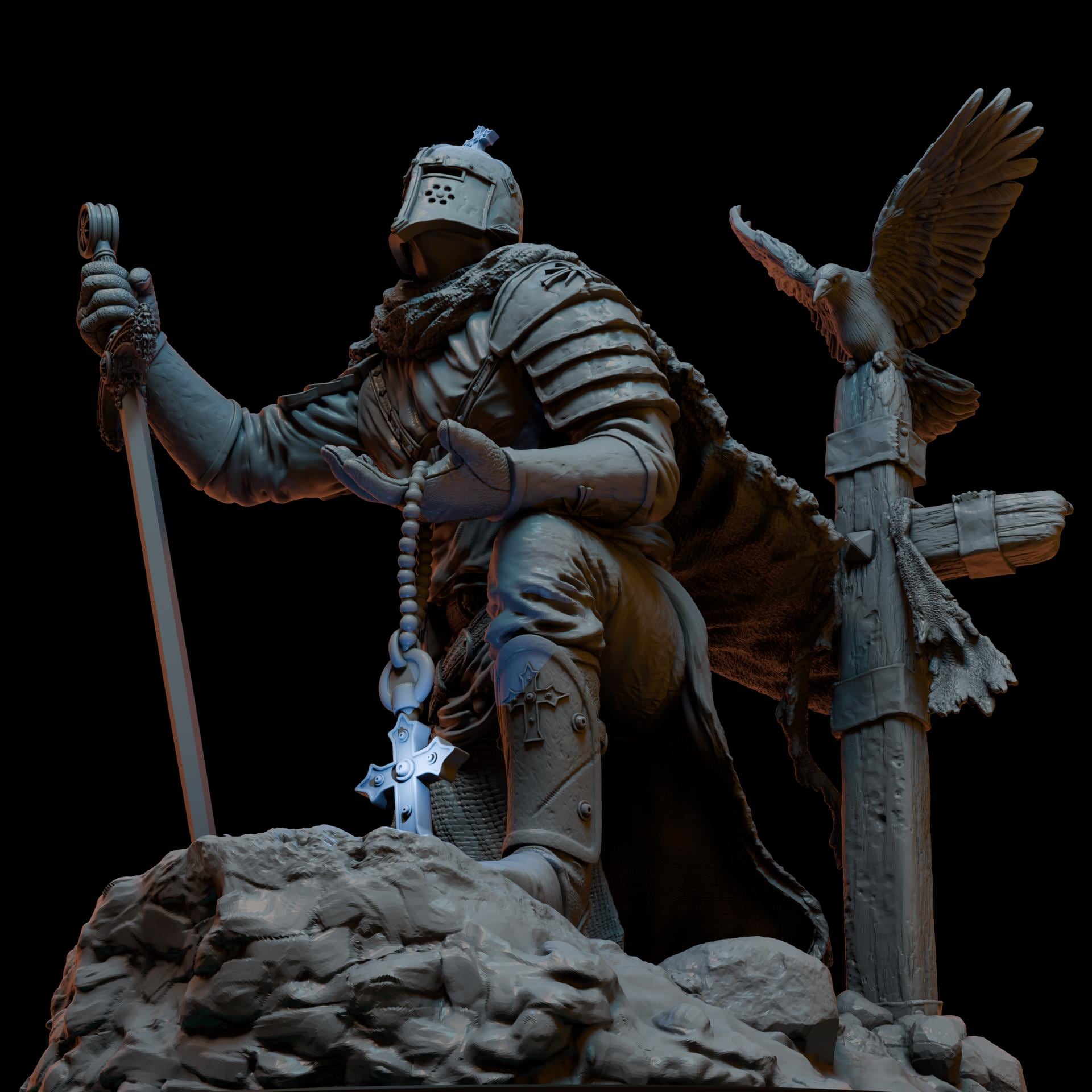 Iron Torquemada Kneeling | Proxy Realms Gaming | Wargaming | Tabletop | 3D printed miniature | Trench Crusade compatible | Pilgrim