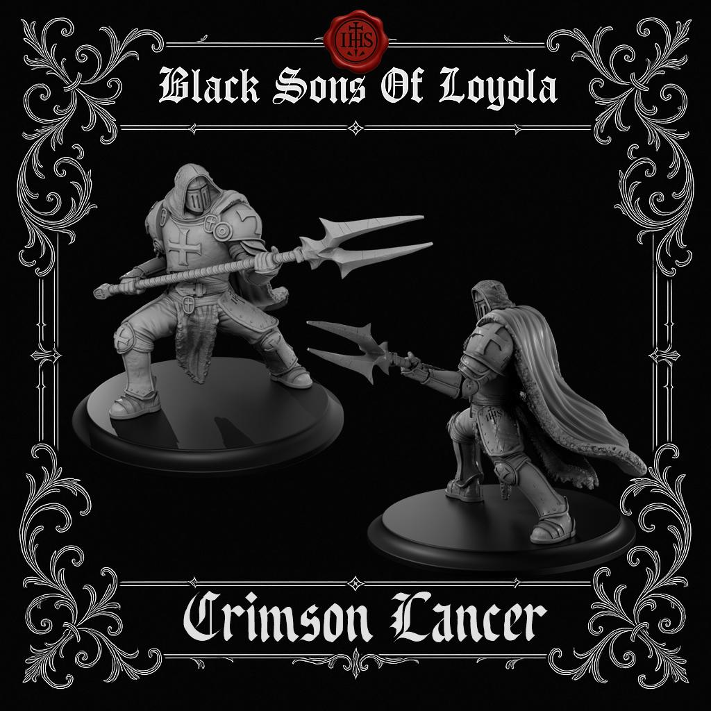The Crimson Lancer | Proxy Realms Gaming | Wargaming | Tabletop | 3D printed miniature | Trench Crusade compatible | Pilgrim