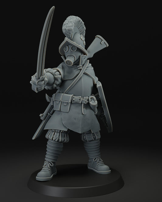 Captain Swiss Guard | JK Remo | Wargaming | Tabletop | 3D printed miniature | Trench Crusade compatible | Pilgrim