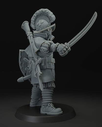 Captain Swiss Guard | JK Remo | Wargaming | Tabletop | 3D printed miniature | Trench Crusade compatible | Pilgrim