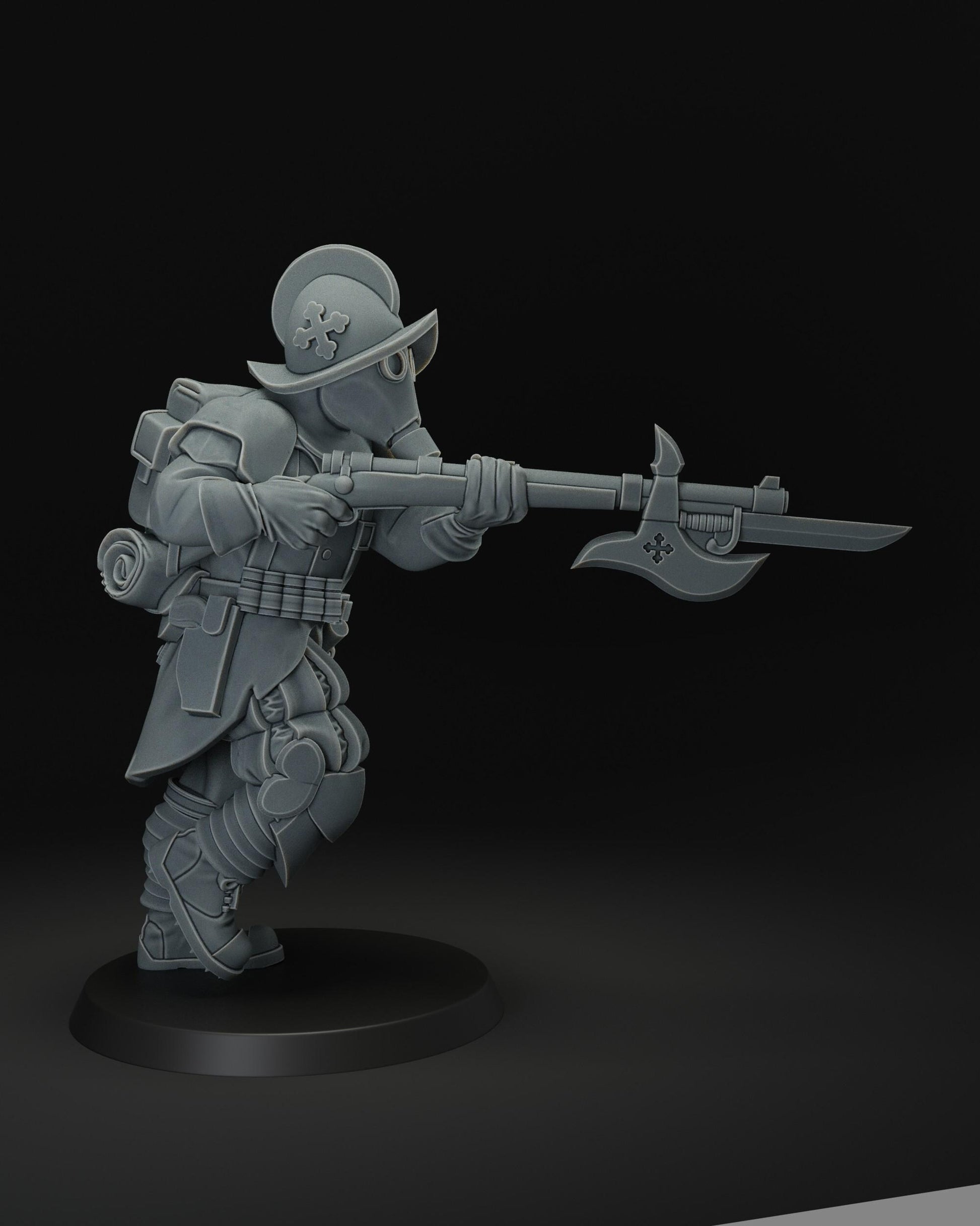 Trench cleaner | Wargaming | Tabletop | 3D printed miniature | Trench Crusade compatible | Pilgrim