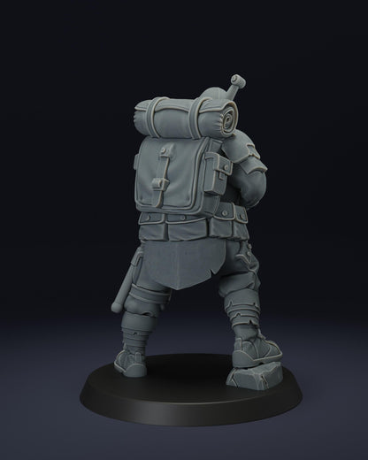 Shock trooper | Wargaming | Tabletop | 3D printed miniature | Trench Crusade compatible | Pilgrim