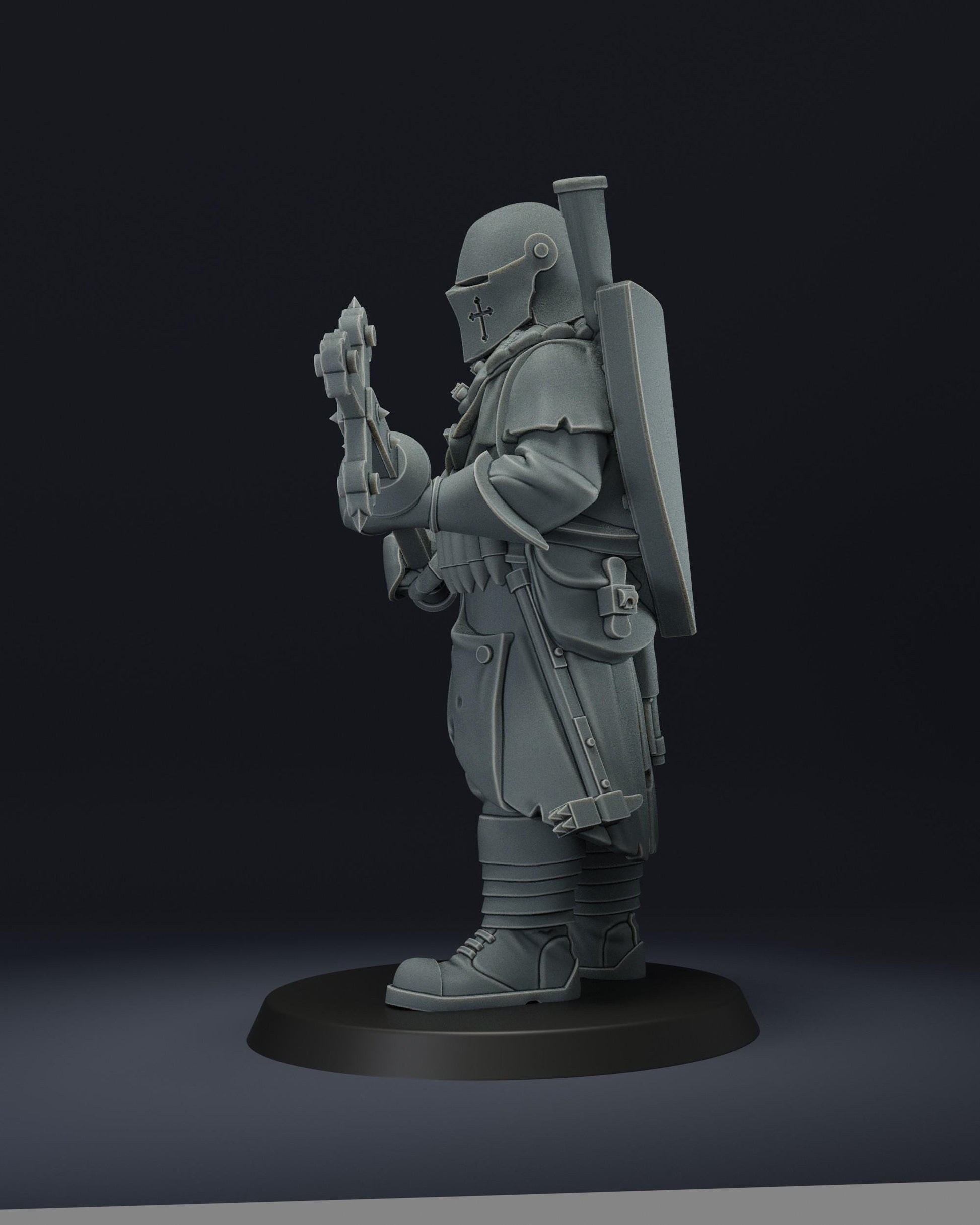 Trench Soldier with cross-maul | Wargaming | Tabletop | 3D printed miniature | Trench Crusade compatible | Pilgrim