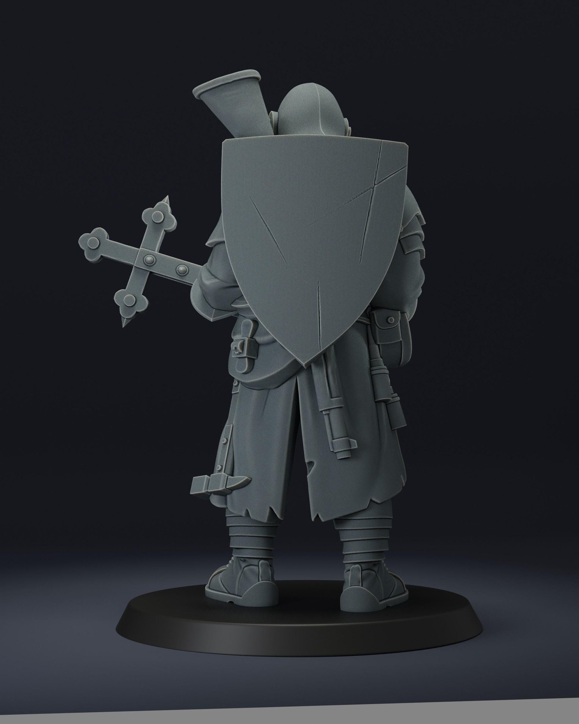 Trench Soldier with cross-maul | Wargaming | Tabletop | 3D printed miniature | Trench Crusade compatible | Pilgrim