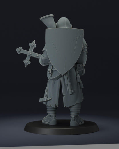 Trench Soldier with cross-maul | Wargaming | Tabletop | 3D printed miniature | Trench Crusade compatible | Pilgrim