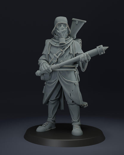 Trench Warrior | Wargaming | Tabletop | 3D printed miniature | Trench Crusade compatible