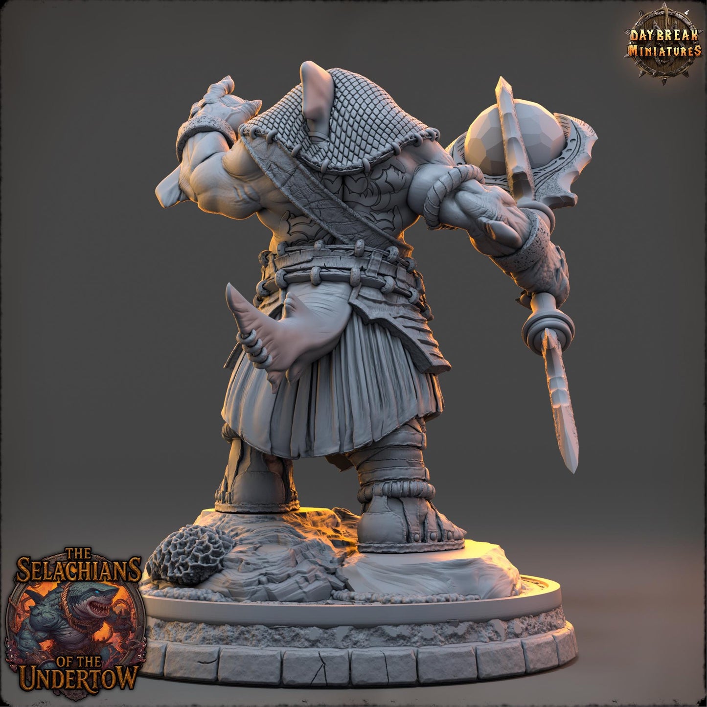 Sharkfolks - Draaleth Orn | Daybreak Miniatures | 3D printed miniature | Tabletop Games | Dungeons and Dragons | Wargaming | D&D