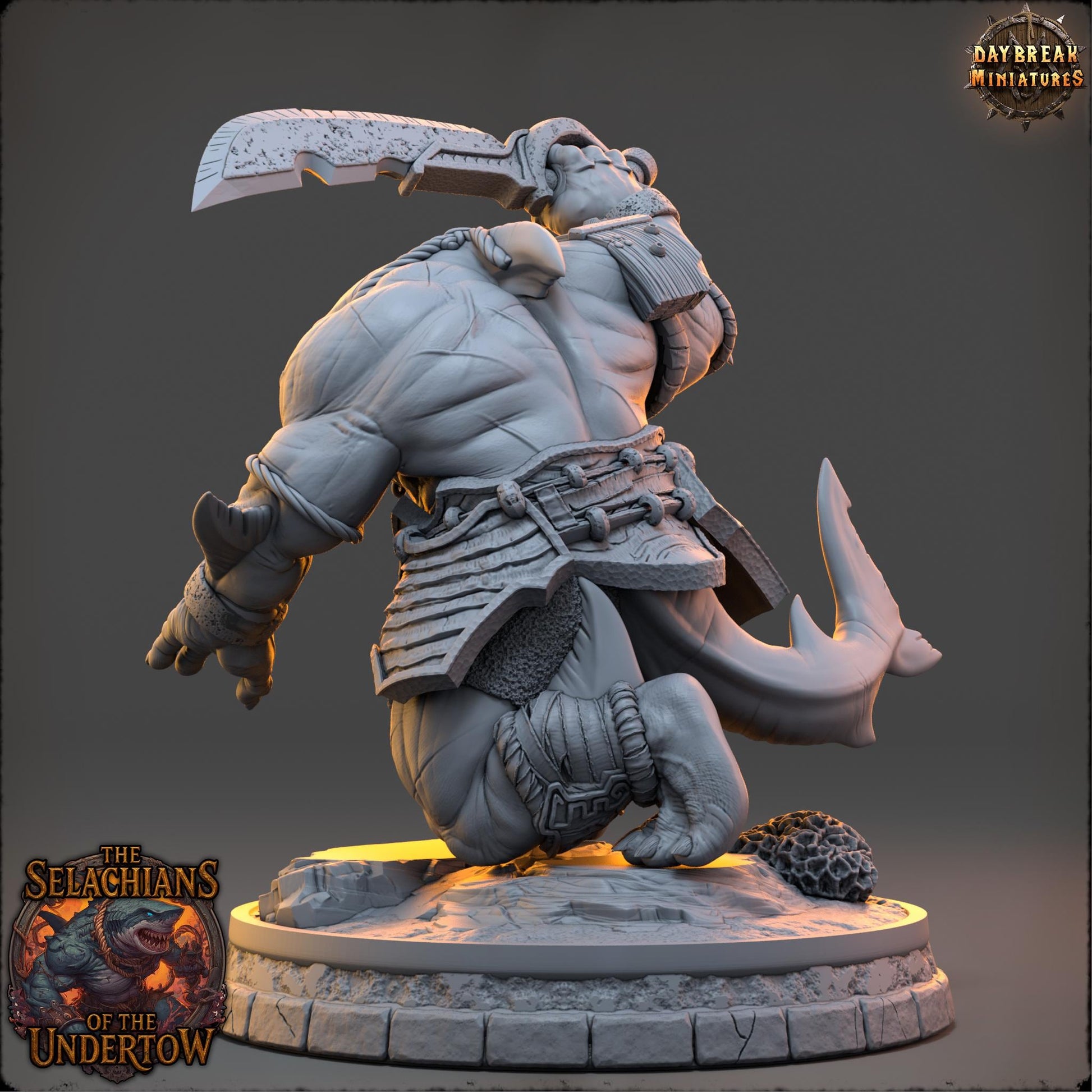 Sharkfolks - Jharrek Breaktooth | Daybreak Miniatures | 3D printed miniature | Tabletop Games | Dungeons and Dragons | Wargaming | D&D