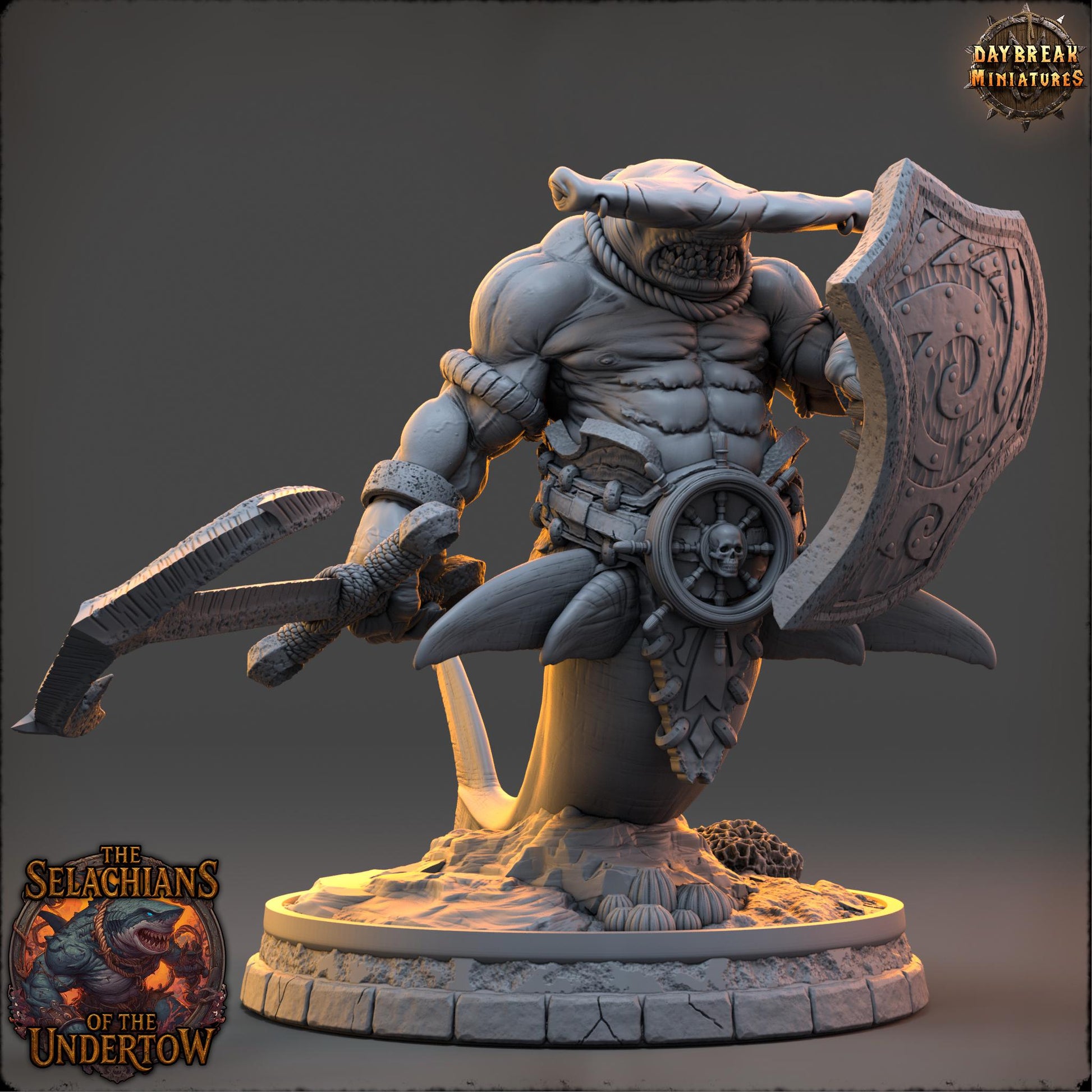 Sharkfolks - Marris the Maw | Daybreak Miniatures | 3D printed miniature | Tabletop Games | Dungeons and Dragons | Wargaming | D&D