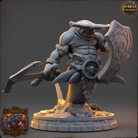 Sharkfolks - Marris the Maw | Daybreak Miniatures | 3D printed miniature | Tabletop Games | Dungeons and Dragons | Wargaming | D&D