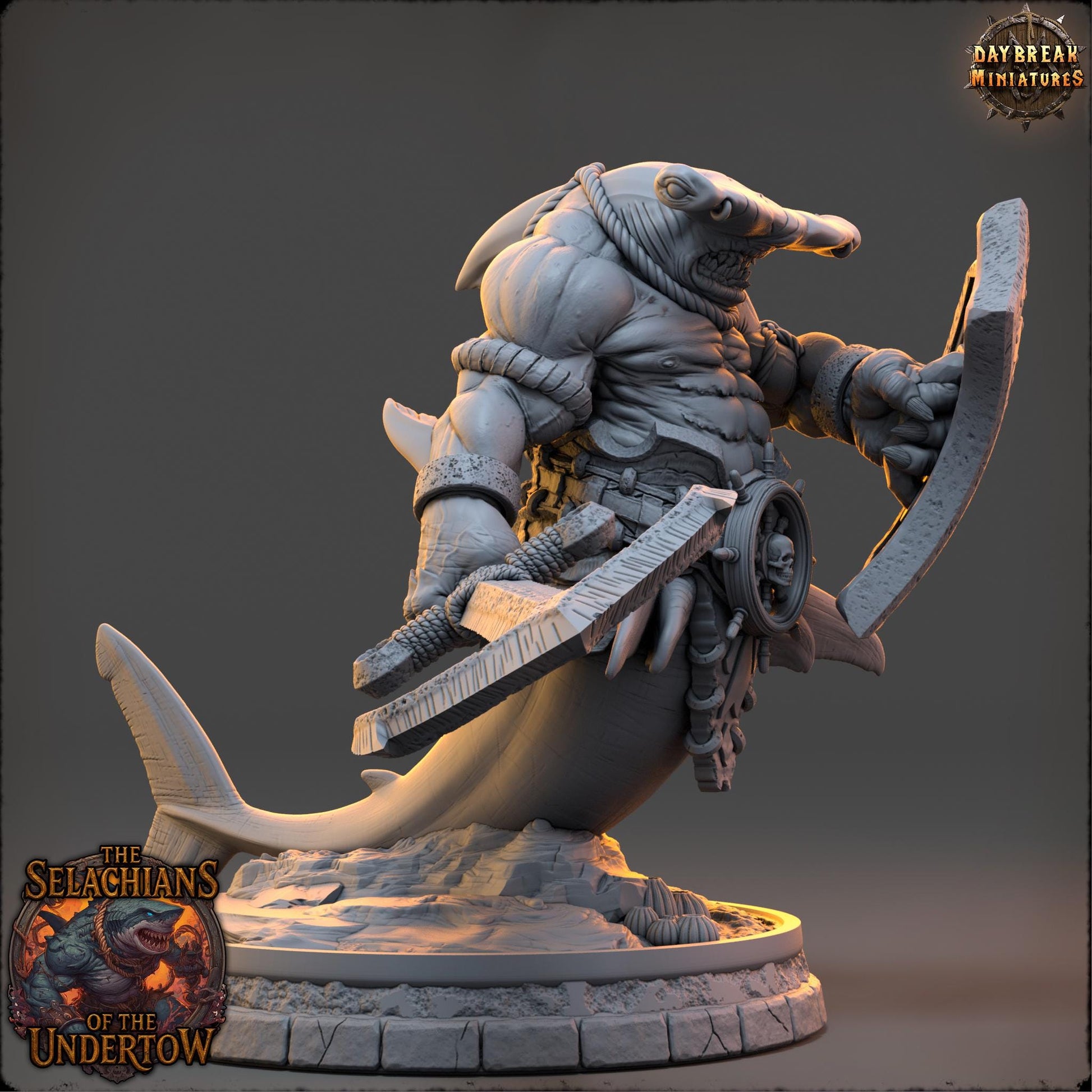 Sharkfolks - Marris the Maw | Daybreak Miniatures | 3D printed miniature | Tabletop Games | Dungeons and Dragons | Wargaming | D&D