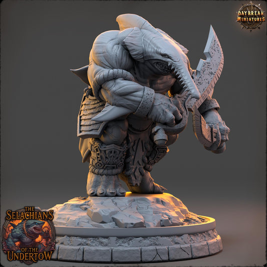 Sharkfolks - Ruun-Tal Driftbane | Daybreak Miniatures | 3D printed miniature | Tabletop Games | Dungeons and Dragons | Wargaming | D&D