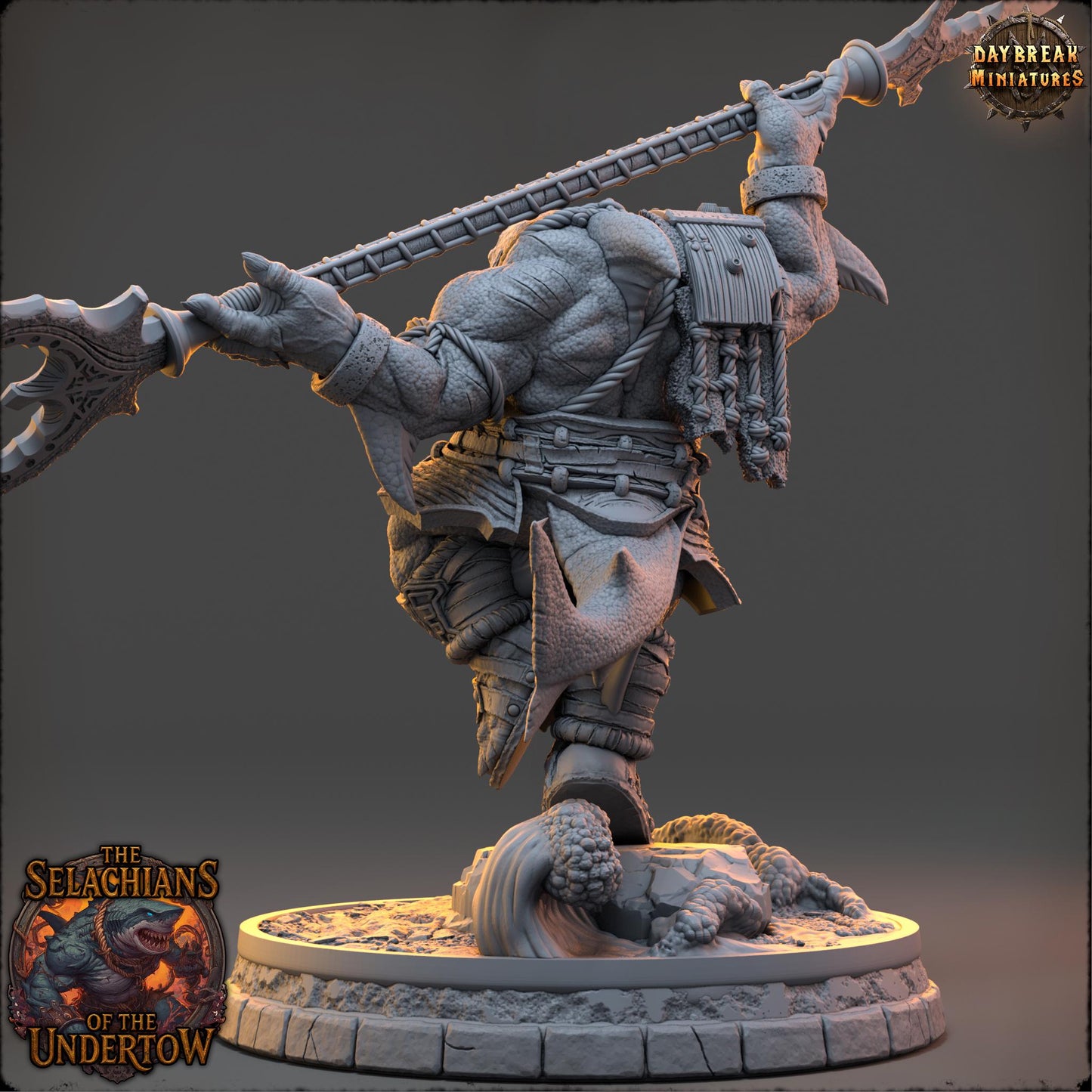 Sharkfolks - Thressik of the Deep | Daybreak Miniatures | 3D printed miniature | Tabletop Games | Dungeons and Dragons | Wargaming | D&D