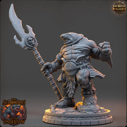 Sharkfolks - Urran Shellpiercer | Daybreak Miniatures | 3D printed miniature | Tabletop Games | Dungeons and Dragons | Wargaming | D&D