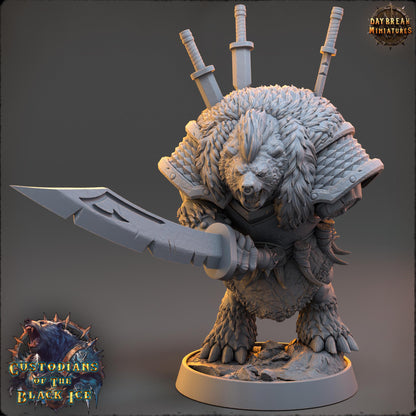 Bearfolk Fighter - Edge Gallard | Daybreak Miniatures | 3D printed miniature | Tabletop Games | Dungeons and Dragons | Wargaming | D&D