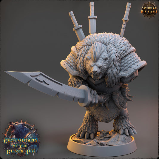Bearfolk Fighter - Edge Gallard | Daybreak Miniatures | 3D printed miniature | Tabletop Games | Dungeons and Dragons | Wargaming | D&D