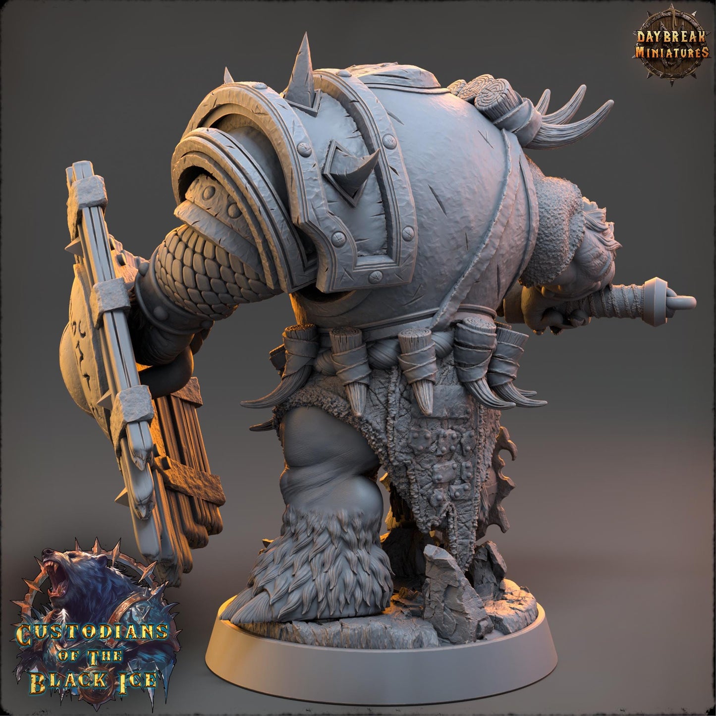 Bearfolk Fighter - Igor Masher | Daybreak Miniatures | 3D printed miniature | Tabletop Games | Dungeons and Dragons | Wargaming | D&D