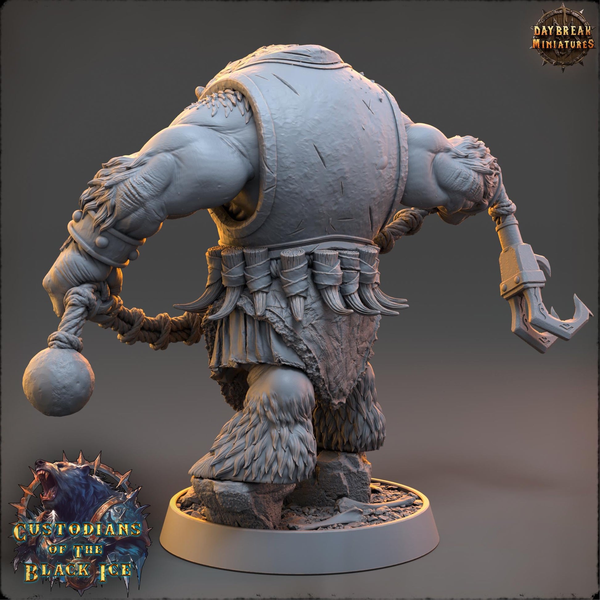 Bearfolk Fighter - Jupiter Neckrender | Daybreak Miniatures | 3D printed miniature | Tabletop Games | Dungeons and Dragons | Wargaming | D&D