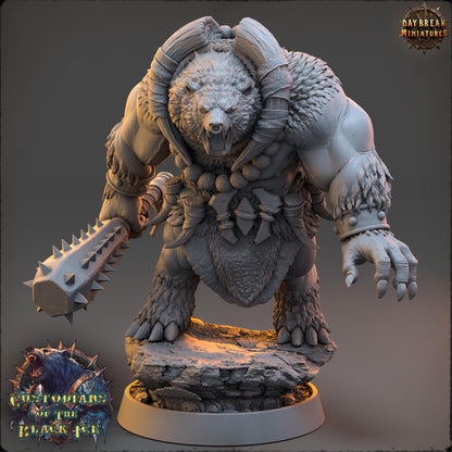 Bearfolk Fighter - Piotr Boarbloodr | Daybreak Miniatures | 3D printed miniature | Tabletop Games | Dungeons and Dragons | Wargaming | D&D