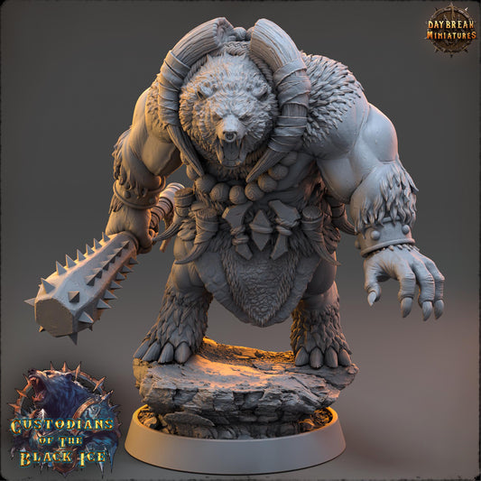 Bearfolk Fighter - Piotr Boarbloodr | Daybreak Miniatures | 3D printed miniature | Tabletop Games | Dungeons and Dragons | Wargaming | D&D
